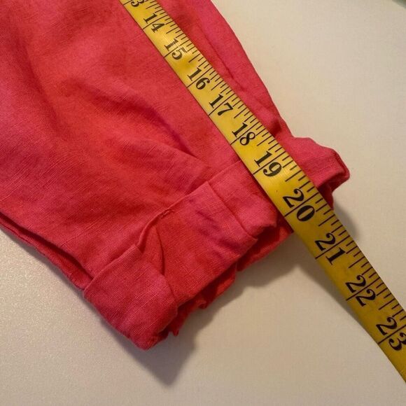 Garnet Hill Pink Linen Three Quarter Sleeve Coastal Shirt Dress Size 10 - Picture 11 of 12